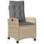 spisebordssæt til haven 5 dele med hynder polyrattan beige