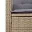 spisebordssæt til haven 7 dele med hynder polyrattan beige