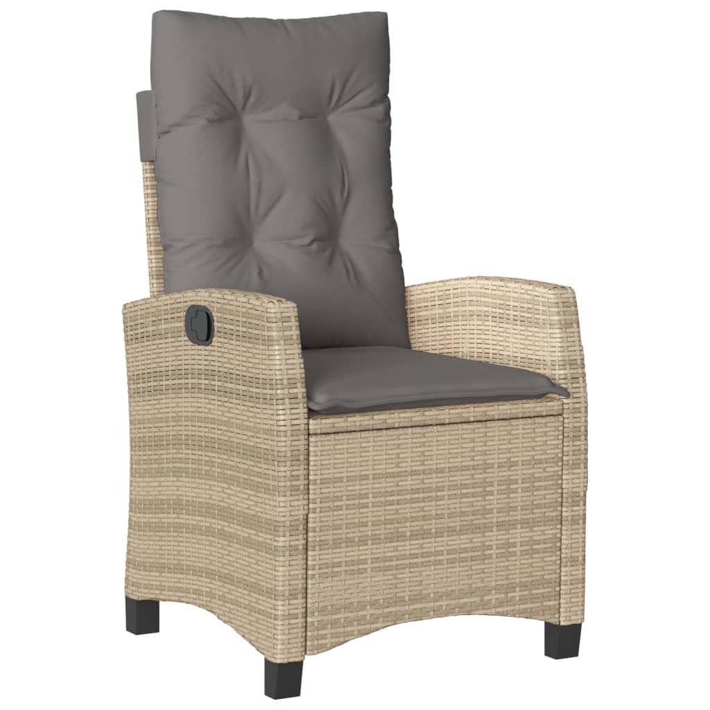 spisebordssæt til haven 9 dele med hynder polyrattan beige
