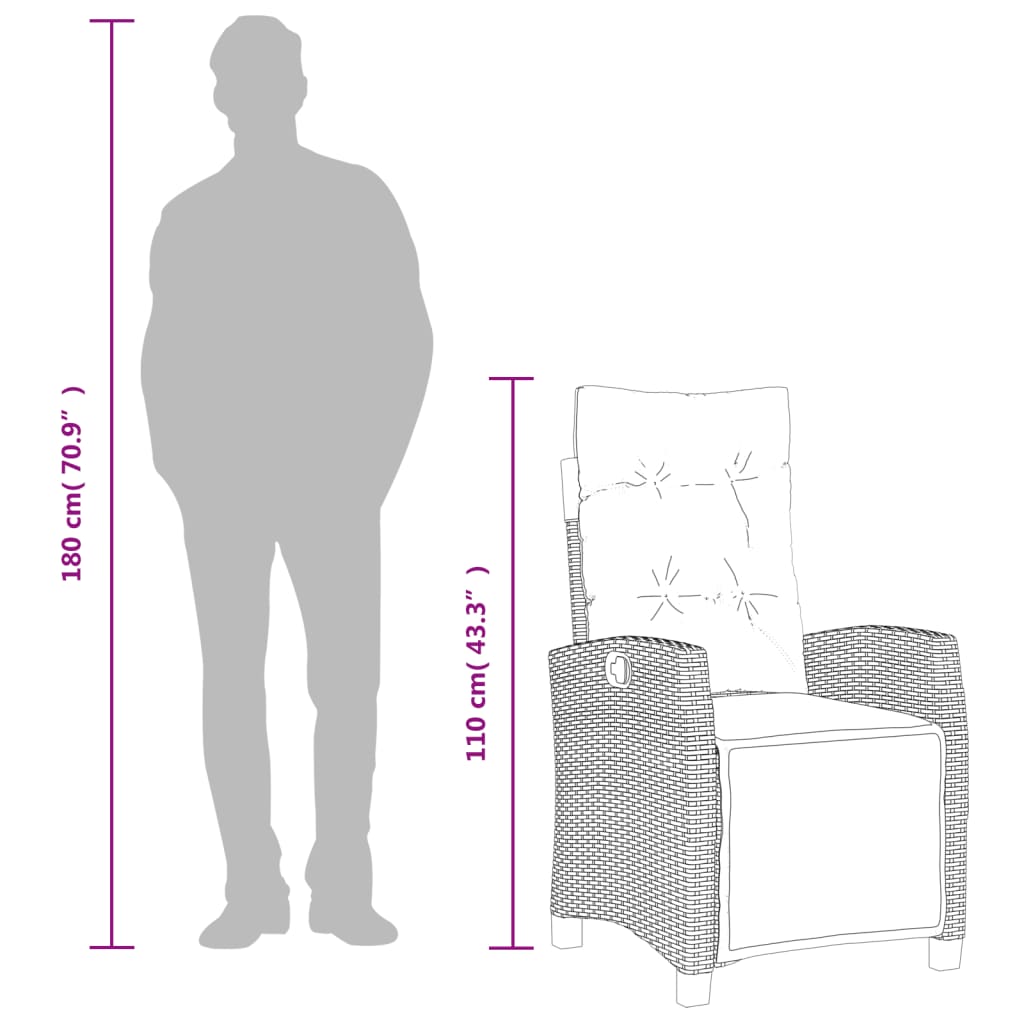 spisebordssæt til haven 9 dele med hynder polyrattan grå