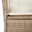 spisebordssæt til haven 5 dele med hynder polyrattan beige