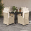 spisebordssæt til haven 5 dele med hynder polyrattan beige