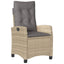 spisebordssæt til haven 5 dele med hynder polyrattan beige