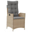 spisebordssæt til haven 7 dele med hynder polyrattan beige