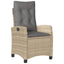 spisebordssæt til haven 3 dele med hynder polyrattan beige
