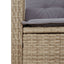 spisebordssæt til haven 5 dele med hynder polyrattan beige