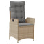 spisebordssæt til haven 7 dele med hynder polyrattan beige