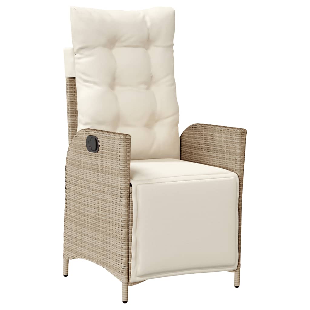 spisebordssæt til haven 5 dele med hynder polyrattan beige