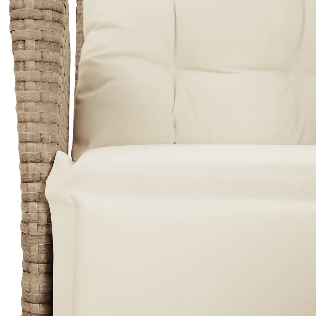 spisebordssæt til haven 9 dele med hynder polyrattan beige