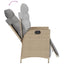 spisebordssæt til haven 5 dele med hynder polyrattan beige
