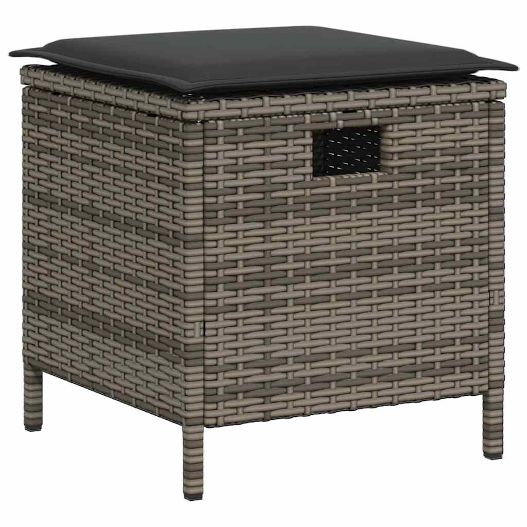 sofasæt til haven 6 dele med hynder L-formet polyrattan grå