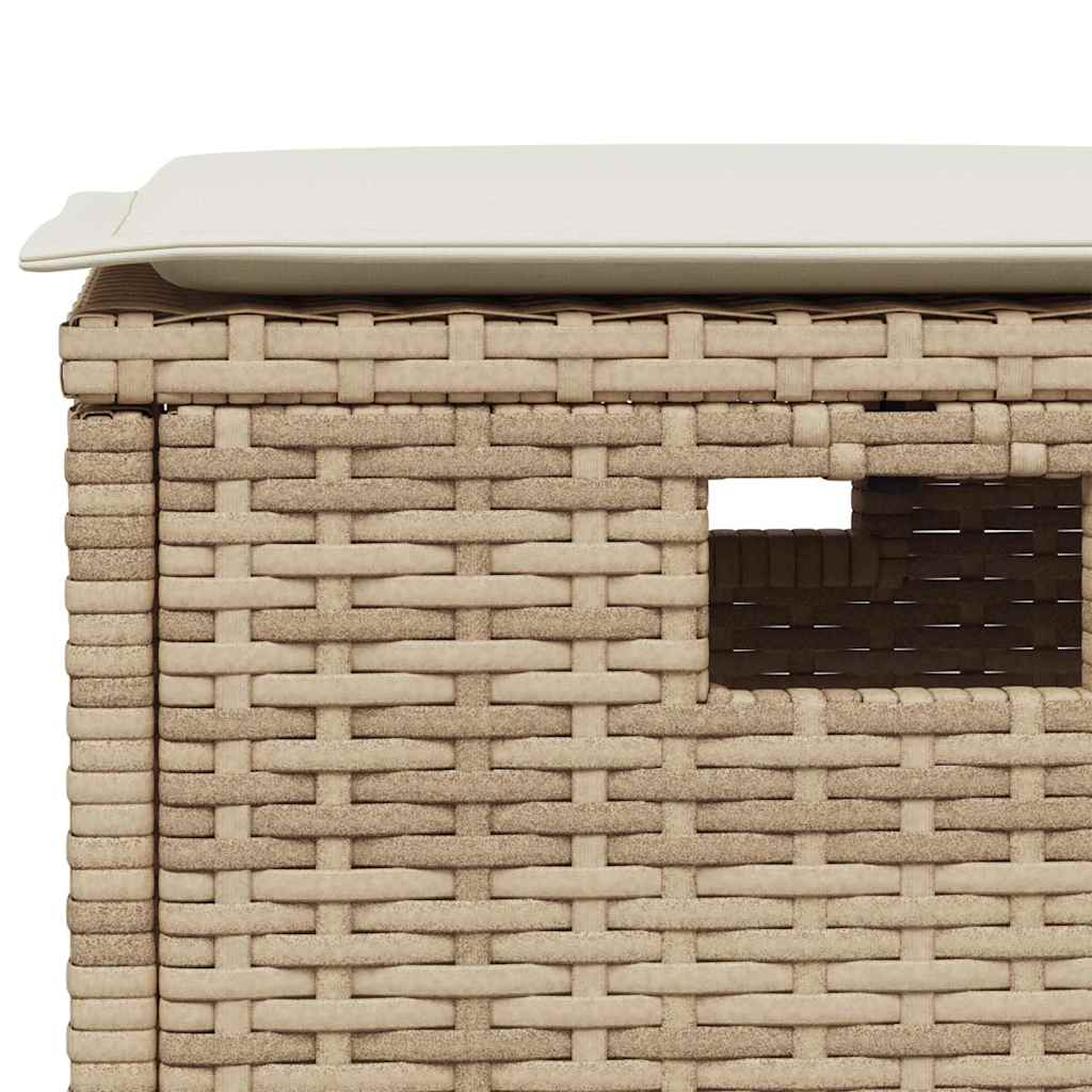 sofasæt til haven 6 dele med hynder L-formet polyrattan beige