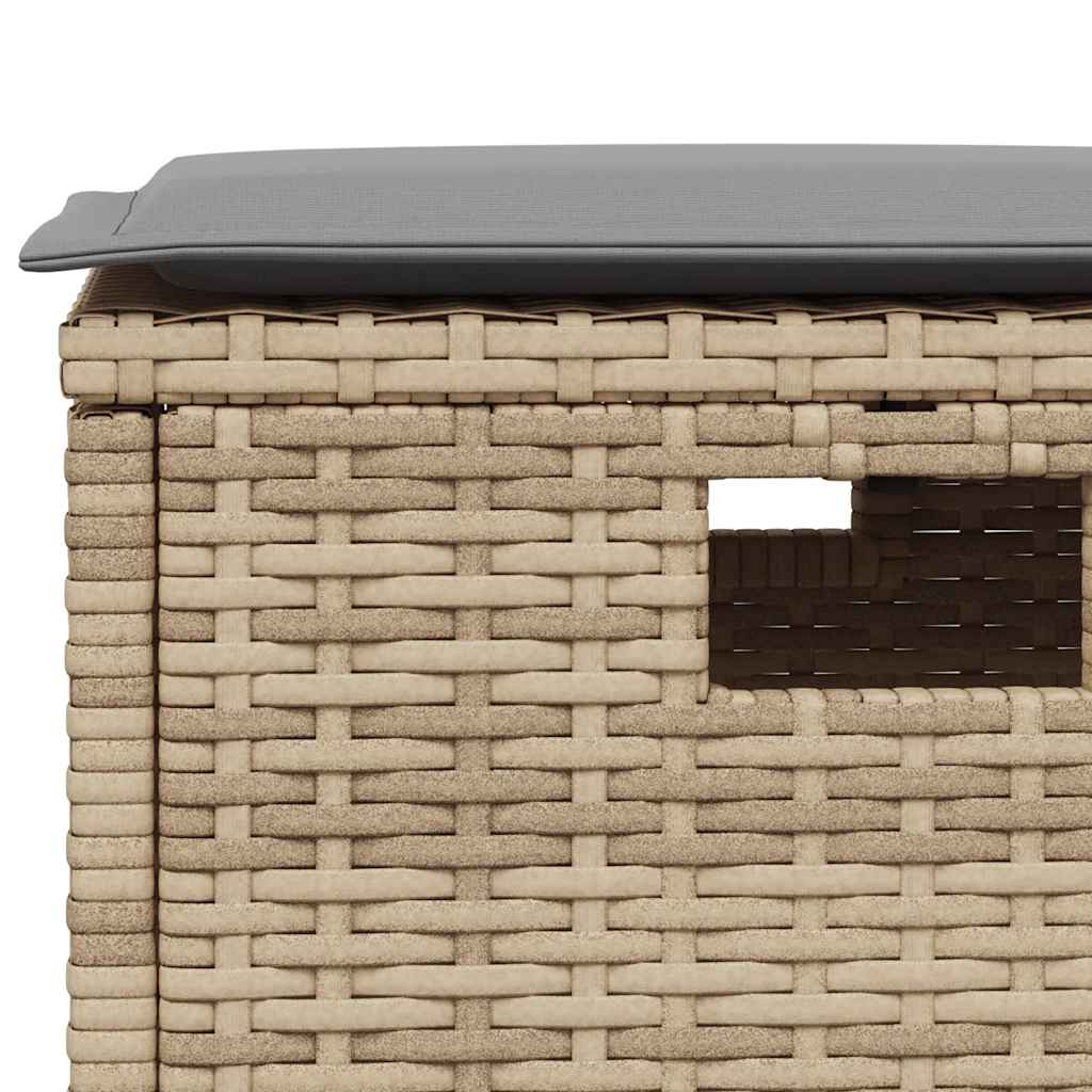 sofasæt til haven 6 dele med hynder L-formet polyrattan beige
