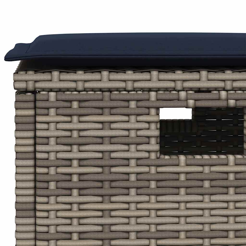 sofasæt til haven 6 dele med hynder L-formet polyrattan grå