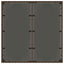 havebord med glastop 90x90x75 cm polyrattan brun