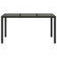 havebord med glastop 150x90x75 cm polyrattan sort