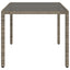 havebord med glastop 150x90x75 cm polyrattan grå