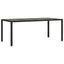 havebord med glastop 150x90x75 cm polyrattan sort