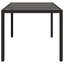 havebord med glastop 150x90x75 cm polyrattan sort