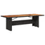 havebord med akacietop 240x90x75 cm polyrattan sort