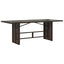 havebord med glastop 190x80x75 cm polyrattan brun