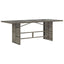 havebord med glastop 190x80x75 cm polyrattan grå
