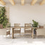 havebord med glastop 190x80x75 cm polyrattan beige