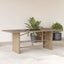 havebord med glastop 190x80x75 cm polyrattan beige