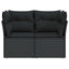 havesofa med hynder 2-personers sort polyrattan