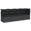 havesofa med hynder 4-personers sort polyrattan