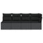 havesofa med hynder 4-personers sort polyrattan