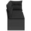 havesofa med hynder 4-personers sort polyrattan