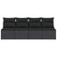 havesofa med hynder 4-personers sort polyrattan