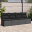 havesofa med hynder 4-personers sort polyrattan