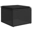 haveskammel med hynde sort 55x55x37 cm polyrattan