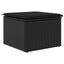 haveskammel med hynde 55x55x37 cm polyrattan sort