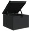 haveskammel med hynde 55x55x37 cm polyrattan sort