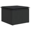 haveskammel med hynde sort 55x55x37 cm polyrattan