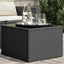 havebord med glasplade sort 55x55x37 cm polyrattan