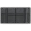 havebord med glastop 100x55x73 cm polyrattan sort