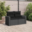havesofa med hynder 2-personers sort polyrattan