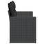 havesofa med hynder 2-personers sort polyrattan