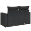 havesofa med hynder 2-personers sort polyrattan
