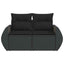 2-personers havesofa med hynder polyrattan sort