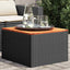 havebord sort 55x55x37 cm polyrattan og akacietræ