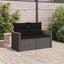 havesofa med hynder 2-personers sort polyrattan