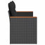 havesofa med hynder 2-personers sort polyrattan