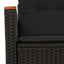 havesofa med hynder 2-personers sort polyrattan