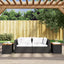 haveborde 2 stk. 55x34x37 cm polyrattan og massivt træ sort