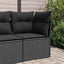 havesofahjørne med hynder sort polyrattan